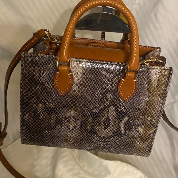 Dooney & Bourke Janine Python Snake Leather Mini Tote Satchel Crossbody Bag - Picture 4 of 15